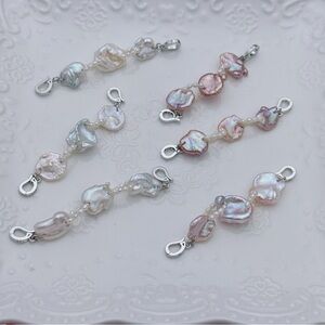 26X69 Handmade Freshwater Petal Baroque Pearl Short Extender 3.5”